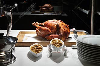 Grilled turkey at chrismast eve