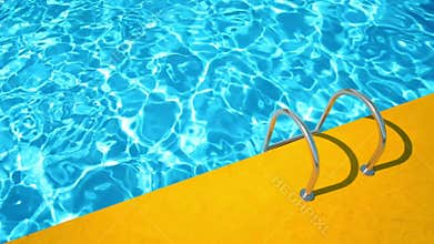 Yellow and blue swimming pool