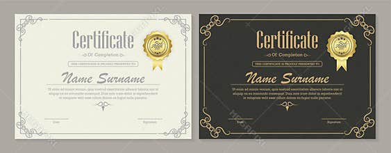 Classic certificate of completion template
