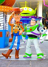 Toy story woody and buzz lightyear on display in hong kong