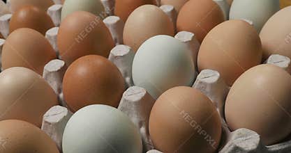 Brown Eggs in Carton Rotate Full Screen