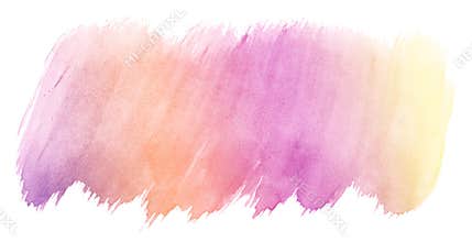 Pink-yellow multicolor watercolor in pastel colors. An isolated place with divorces and borders.