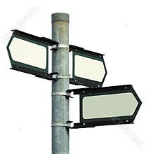 Isolated blank direction sign
