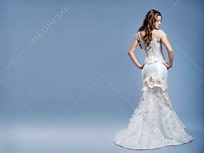 Wedding dress on fashion model