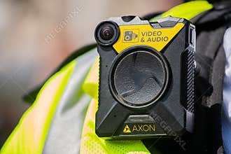 Video and Audio body camera worn by UK police officers.