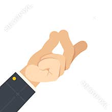 Finger snap hand gesture attract attention flat design isolated vector illustration