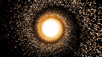 Golden Particles Spiral 4k Loop
