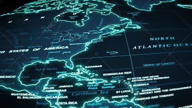 World Map Travel Technology Background