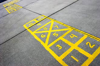 Hopscotch board at schoolyard