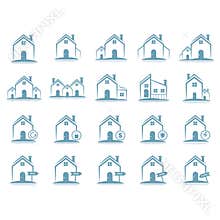 set of house icons. Vector illustration decorative background design