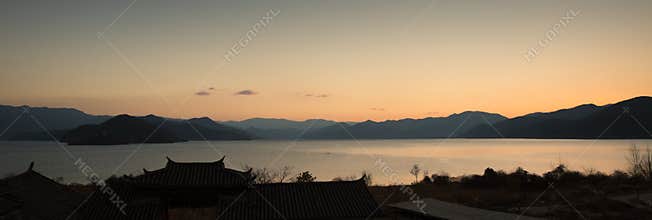 Located in the lake scenery of Lugu Lake in Sichuan,