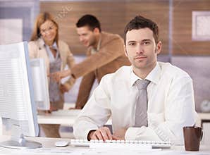 Young businessman at further education