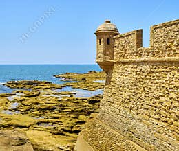 San Sebastian Castle, a fortress in La Caleta island. Cadiz, Spain