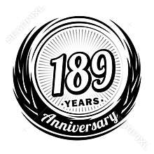 189 years anniversary. Elegant anniversary design. 189th logo.