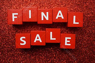 Final Sale alphabet letter on red glitter background