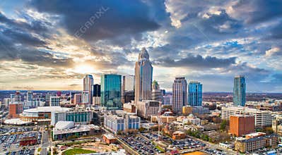 Downtown Charlotte, North Carolina, USA Skyline Aerial