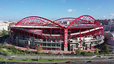 Amazing architecture of Benfica Lisbon soccer stadium Estadio da Luz - CITY OF LISBON, PORTUGAL - NOVEMBER 5, 2019