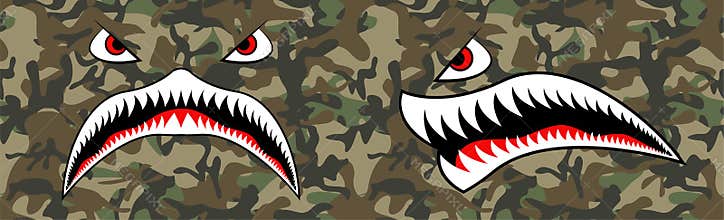 Flying Tiger Shark for T-shirt design