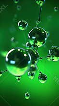 Background with bubbles. Hydrogen molecule.