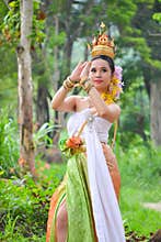 Asian women in traditional costume