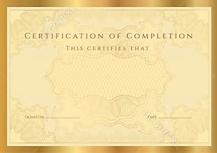 Certificate diploma of completion (template)