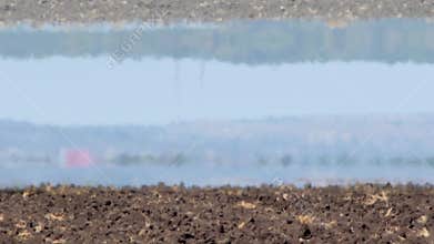 Fantastic unreal turned upside down landscape, parallel worlds