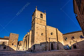 Caceres, Spain - November 08, 2022: Cathedral of Santa Maria de la Asuncion