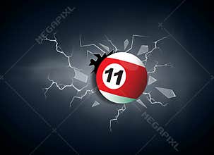 Broken glass from the billiard ball