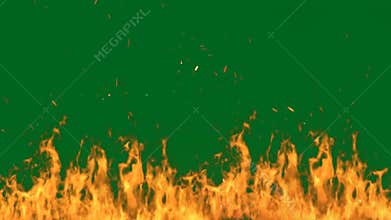 Fire green screen animation video