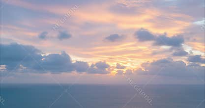 4K Time lapse of blue sky with moving cloud sunset landscape in summer.