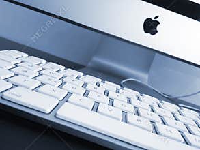 Work place. New Apple mac computer