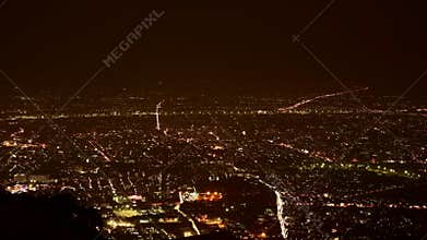 City view of Chiang Mai in the evening changes to night