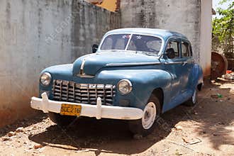 An old Cuban car parked, Trinidad, Cuba