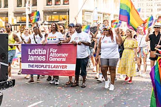 New York City Attorney General Letitia James  at NYC LGBT Pride Parade on June 26, 2022