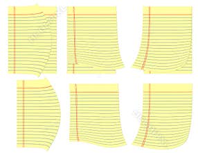 Legal yellow pages with curl at corners..
