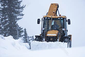 Snow removal equipment of municipal services during snow removal