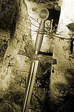 Excalibur sword in forest