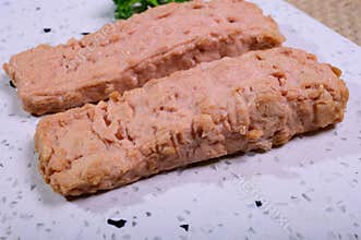 Tasty vegetarian vegan fish free salmon steak, healthy food