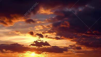 Fiery Sunset Cloudscape