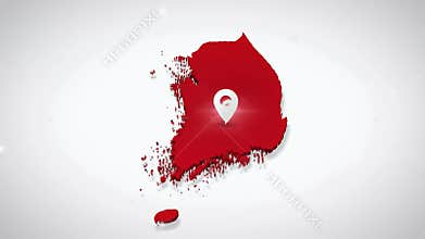 South Korea Location Pin