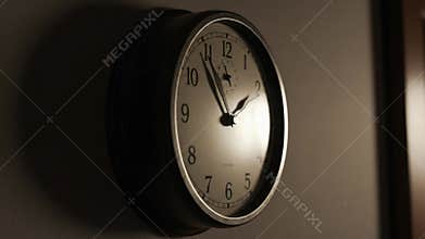 Retro Wall Clock Showing Time, Elegant Home Decor