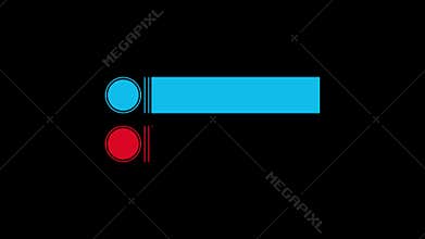Simple animation of shape callout plates moving out. Team score title call out interface animation for TV sports show