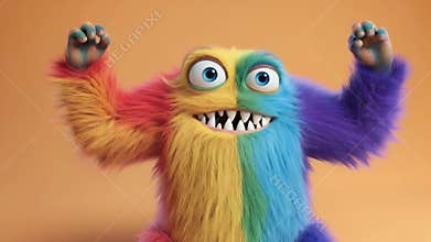 Rainbow Furry Monster