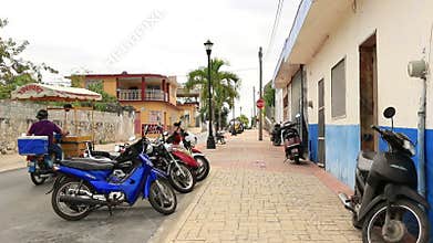 Cozumel Streets San Miguel Mexico Tourism Mexican Scooters Motorcycles