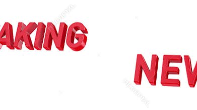 Breaking news on white background. Isolated 3D illustration