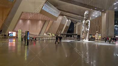 Giza, Egypt- July 26 2025: The Statue of Ramesses II in The Grand Egyptian Museum or Giza Museum