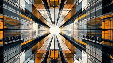 A collection of architectural elements perfectly symmetrical on one side and asymmetrical on the other creating a