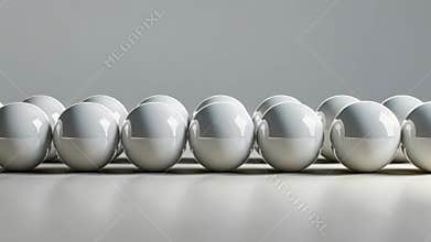 A set of identical spheres arranged in an asymmetrical pattern challenging the idea of perfect symmetry