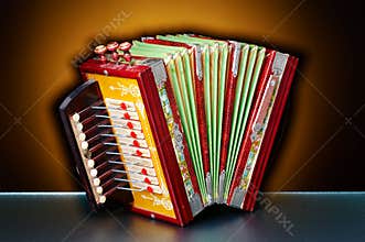 Detail of an old accordion