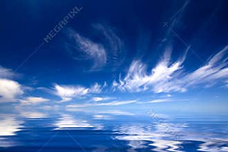 Blue water and sky